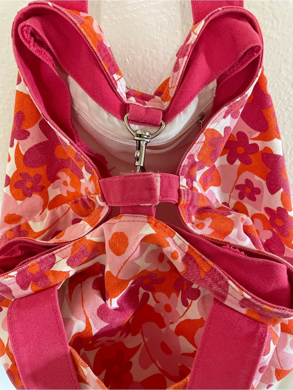 🌸 Lancôme Retro 70s Floral Travel Beach Tote Bag 19.5
